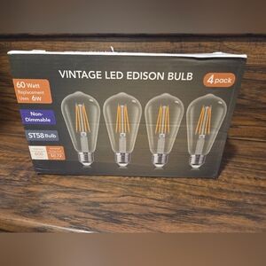 Vintage Led Edison Bulb Clear Glass 4Pack